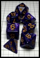 Dice : Dice - Dice Sets - QMay Purple Swirl with Yellow Numerals - Amazon 2023